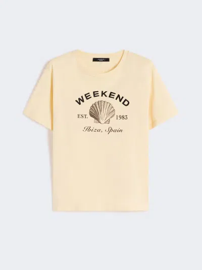 Max Mara Jersey T-shirt With Graphics In Yellow