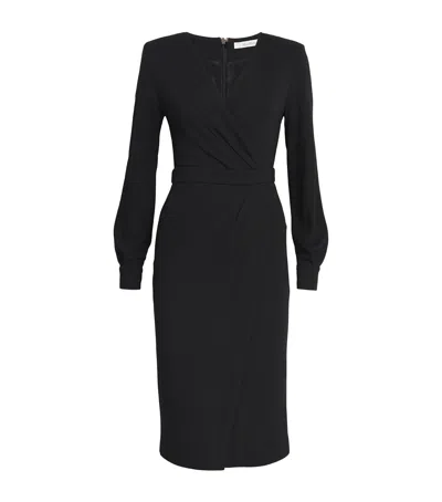 Max Mara Jersey V-neck Midi Dress In Black