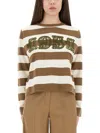 Max Mara Embroidered Wool Sweater In Brown
