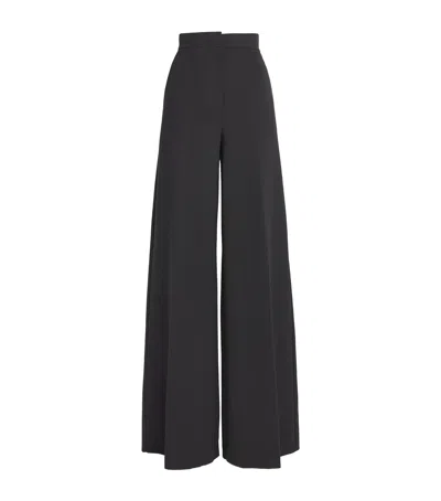 Max Mara Jersey Wide-leg Trousers In Black