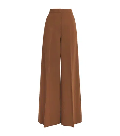Max Mara Jersey Wide-leg Trousers In Brown