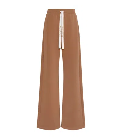 Max Mara Jersey Wide-leg Sweatpants In Beige