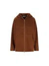 Max Mara Long-sleeved Sweatshirt Jacket In Brown