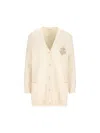 Max Mara Knit Cardigan With Ribbed Cuffs And Hem In Brown