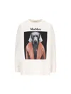 Max Mara Bacco Printed Cotton Jersey Sweatshirt In White