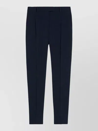 Max Mara Jerta Tailored Pants Belt Loops Front Crease In Blue