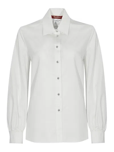 Max Mara Jessica Shirt In Silk And Cotton Blend In White