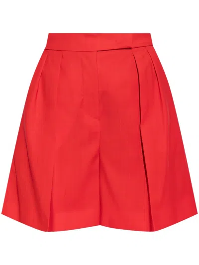 Max Mara Jessica Wool Shorts In Red