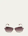 Max Mara Jewel Square Metal Sunglasses In Red