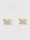 Max Mara Logo Stud Earrings In Brown