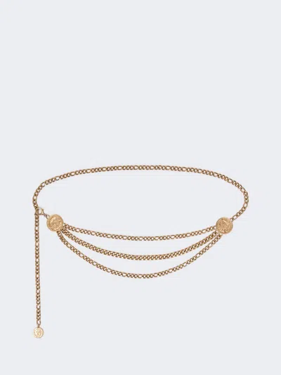 Max Mara Jeweled Metal Belt In Gold