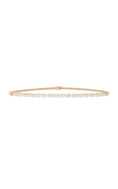 Max Mara Jewelled Nappa Leather Belt In Pink