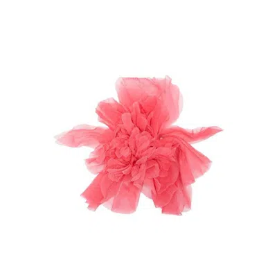 Max Mara Floral Patterned Brooch In Pink