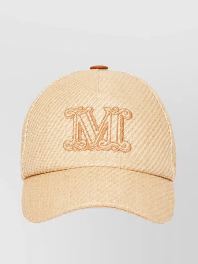 Max Mara Jez Raffia Effect Hat In Neutral