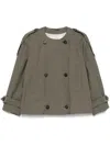 Max Mara Green Jim Trench Coat In Drip-free Twill