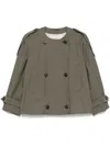 Max Mara Green Jim Trench Coat In Drip-free Twill In Green