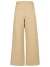Max Mara Beige Cotton Blend Messico Wide-leg Pant In Beige