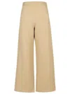 Max Mara Beige Cotton Blend Messico Wide-leg Pant In Beige
