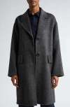 Max Mara John Virgin Wool Blend Coat In Black