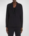 Max Mara Leisure Madera Cotton-blend Jersey Blazer In Navy