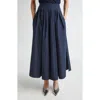 Max Mara Jokey Pleated Water Repellent Taffeta Skirt In Blue