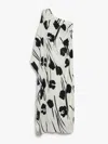 Max Mara Printed Silk One-shoulder Dress In White