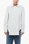 Max Mara Joy Road Weekend Hairline Patterned Mescal Cotton Shirt In Gray