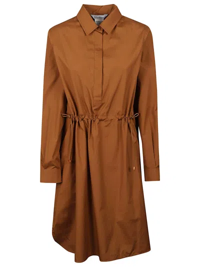 Max Mara Juanita Dress In Leather Brown
