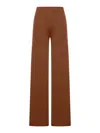 Max Mara Wide-leg High-rise Trousers Seam Detail In Brown