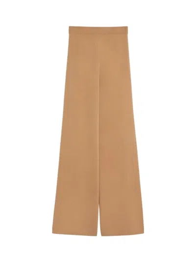 Max Mara Camel Wool Blend Judy Pant In Brown