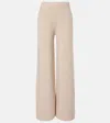 Max Mara Judy Wool And Cashmere Wide-leg Pants In Gold