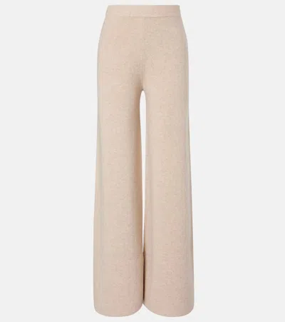 Max Mara Judy Wool And Cashmere Wide-leg Pants In Gold