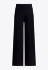 Max Mara Judy Wool-blend Flared Pants In Blue