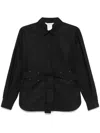 Max Mara Juglas Cotton Poplin Shirt With Belt In Black