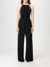 Max Mara Ubi Silk Satin-trimmed Jersey Jumpsuit In Black