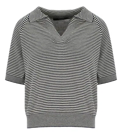 Max Mara Junior Blue Poloshirt In Gray
