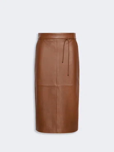 Max Mara Jupe Crayon En Nappa Naturel In Brown