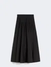 Max Mara Jupe Longue En Popeline De Coton In Black