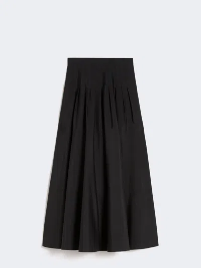 Max Mara Jupe Longue En Popeline De Coton In Black