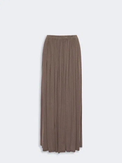 Max Mara Jupe Longue Plissée En Jersey Léger In Brown