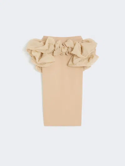 Max Mara Jupe Mi-longue En Jersey De Viscose Avec Volants In Multi