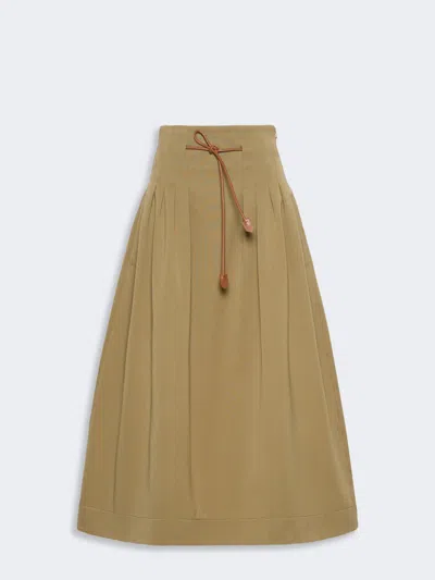 Max Mara Jupe Plissée En Ottoman De Coton In Brown