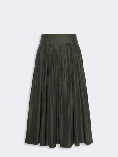 Max Mara Jupe Plissée En Taffetas In Green