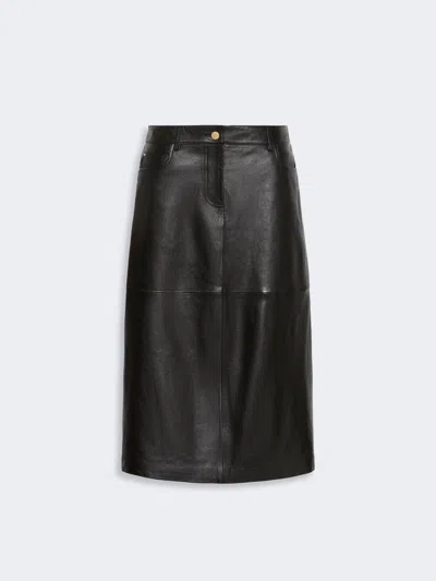 Max Mara Nappa-leather A-line Skirt In Black