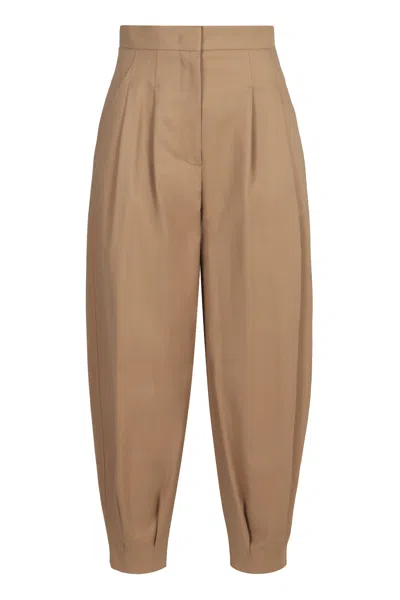 Max Mara Kabuki Cotton Trousers In Brown