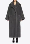 Max Mara Wool And Alpaca Teddy Oversized Coat In Gray