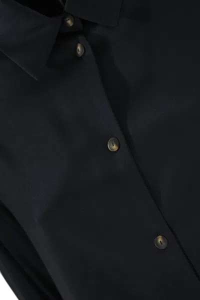 Max Mara Kadiak Shirt In Silk Satin In Blu