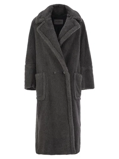 Max Mara Kadiak Teddy Oversize Coat In Wool And Alpaca In Gray