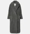 Max Mara Wool And Alpaca Teddy Oversized Coat In Grey