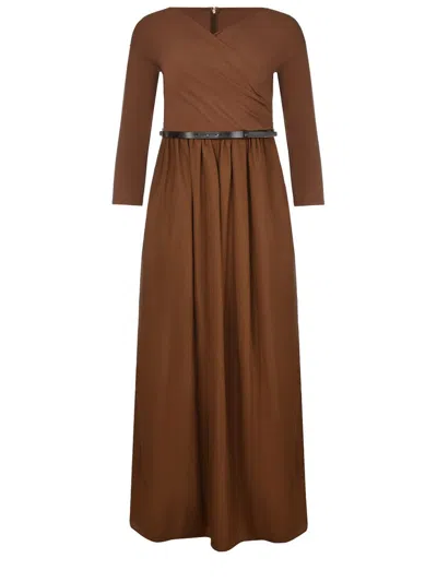 Max Mara Kaiser Belted Long In Brown